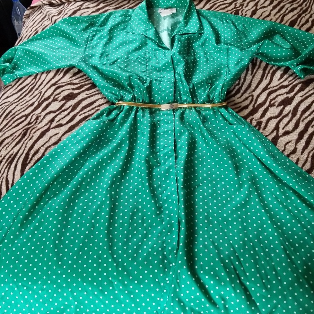 Vintage Polka Dot Dress w/pockets